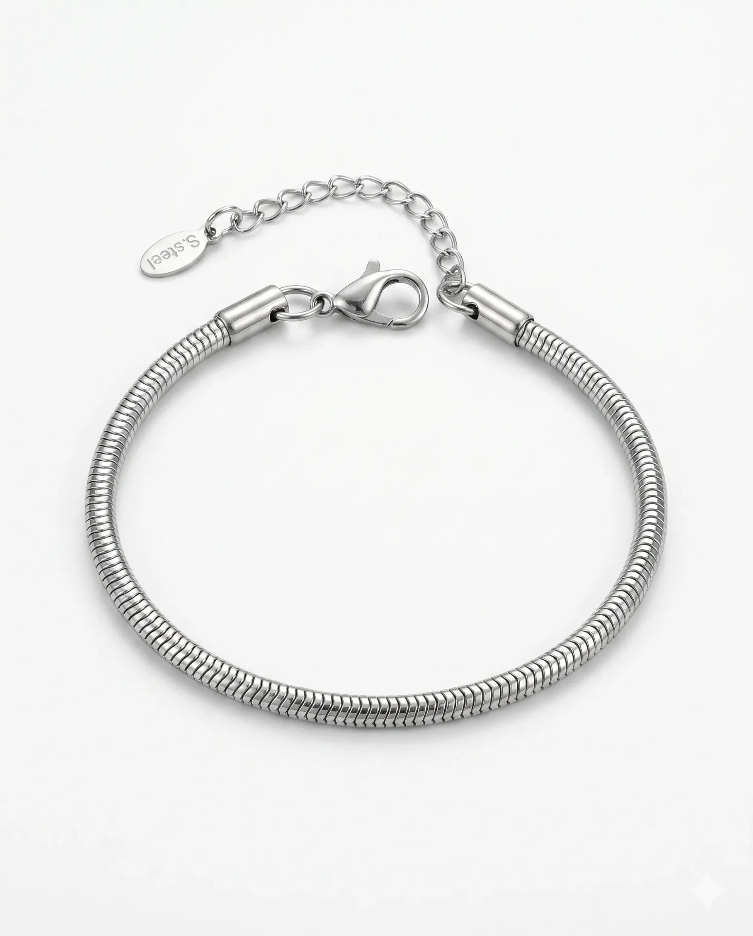 Minimalist Titanium Snake Bone Chain Bracelet