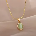 Elysian Mint Oval Satellite Chain Necklace