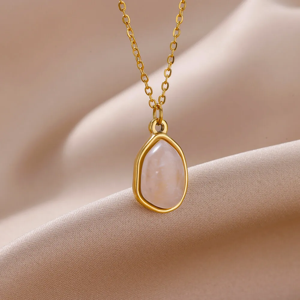 Ethereal Dewdrop Irregular Rose Quartz Necklace