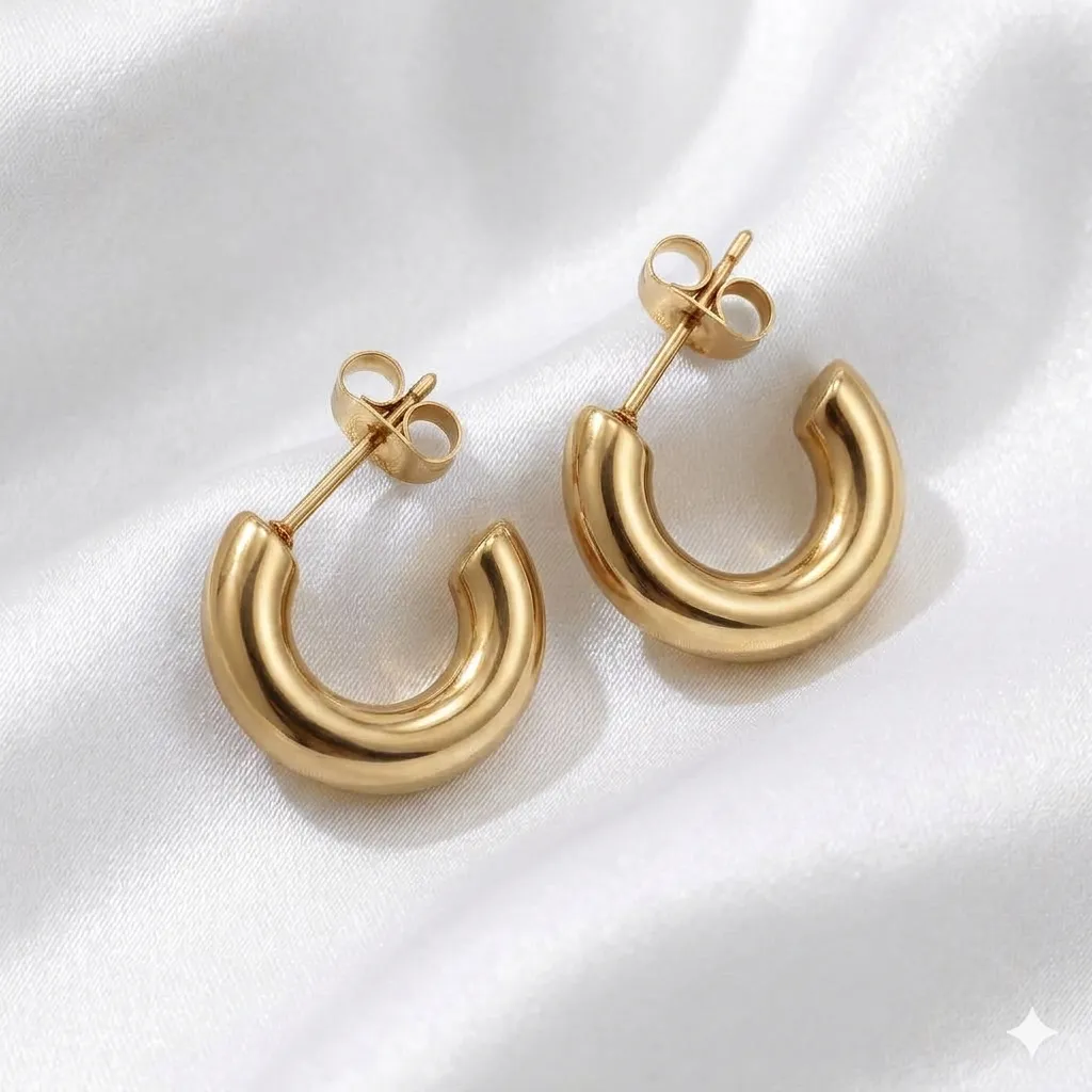 20mm Gold Chunky Stud-Hoops