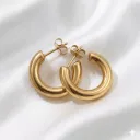 30mm Gold Chunky Stud-Hoops