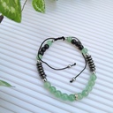 Slider bracelet with natural green aventurine stones