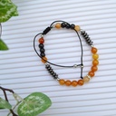 Slider bracelet with natural carnelian stones 