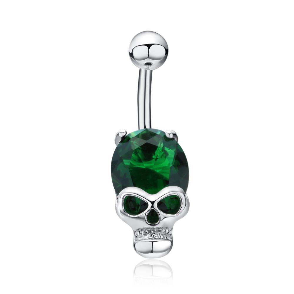 Green Skull Belly Ring