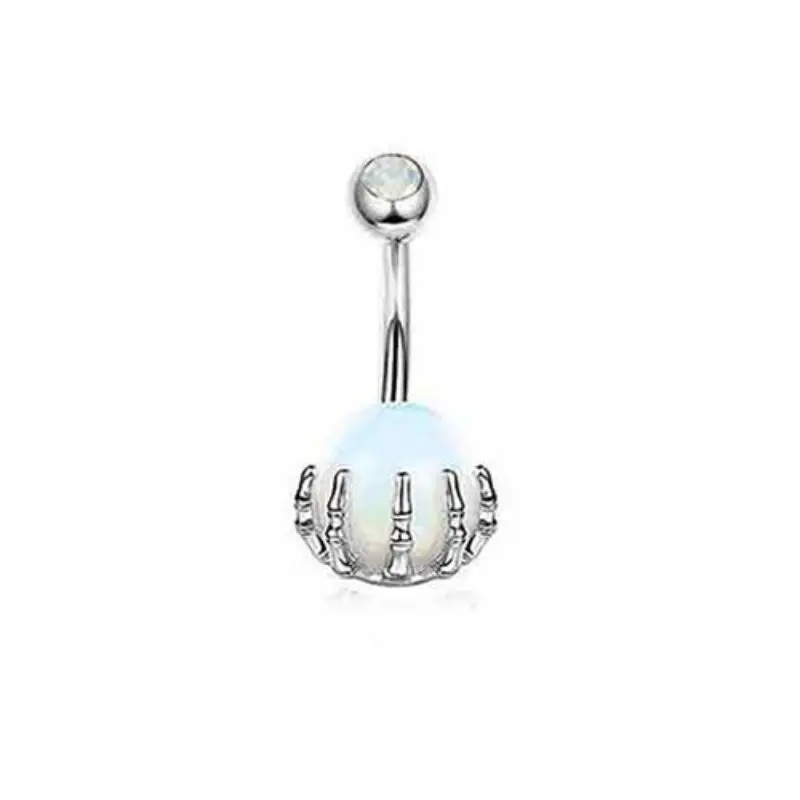 Stainless Steel Skull Ball Belly Ring