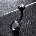 Black Round Belly Ring 