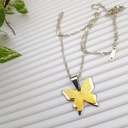 304 Stainless Steel, Textured, Butterfly Necklace