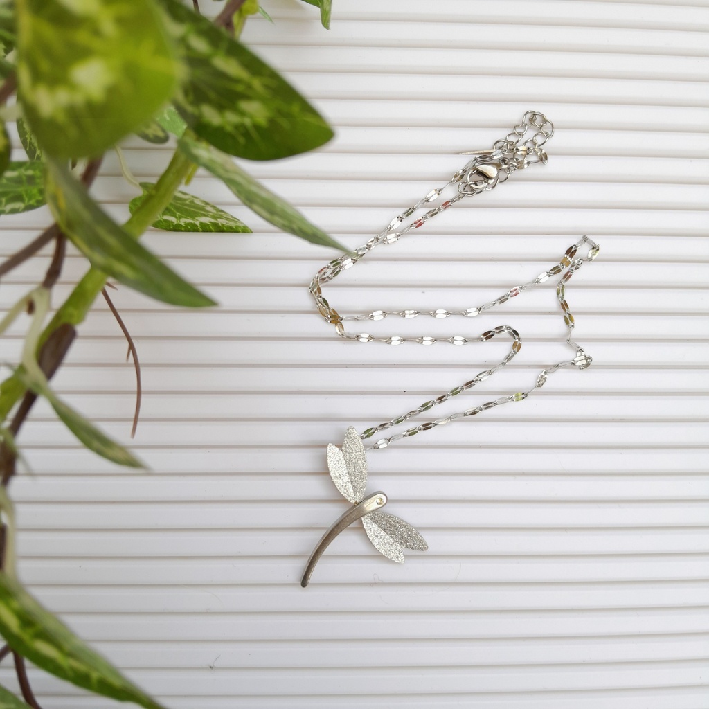 304 Stainless Steel Dragonfly Necklace 