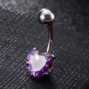 Purple Heart Belly Ring 