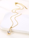 Gold Titanium Steel With Zirconium Geometric Necklace