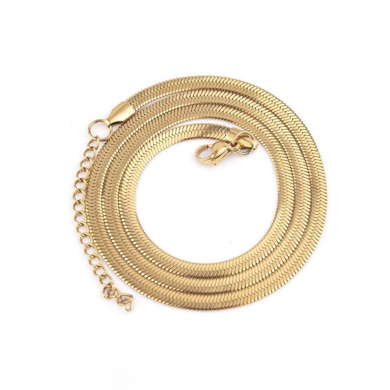 Gold 50cm Stainless Steel Blade Chain Necklace