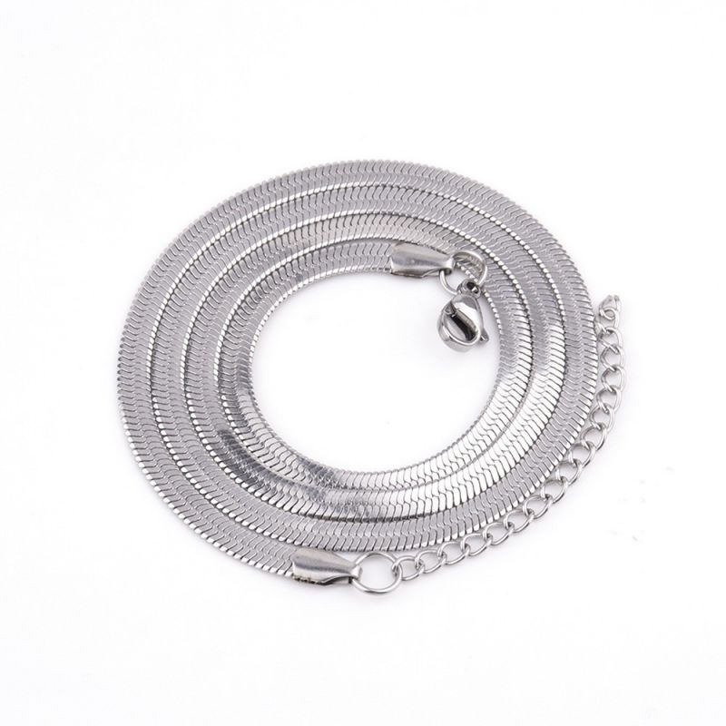 Silver 45cm Stainless Steel Blade Chain Necklace
