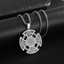 Celtic Shield Necklace - Steel Color Stainless Steel Geometric Shield Necklace