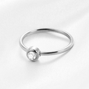 Stainless Steel Cubic Zirconia Round Ring - Size #8