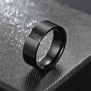 8mm Black Stainless Steel Ring with Black Cubic Zirconia - Size #13