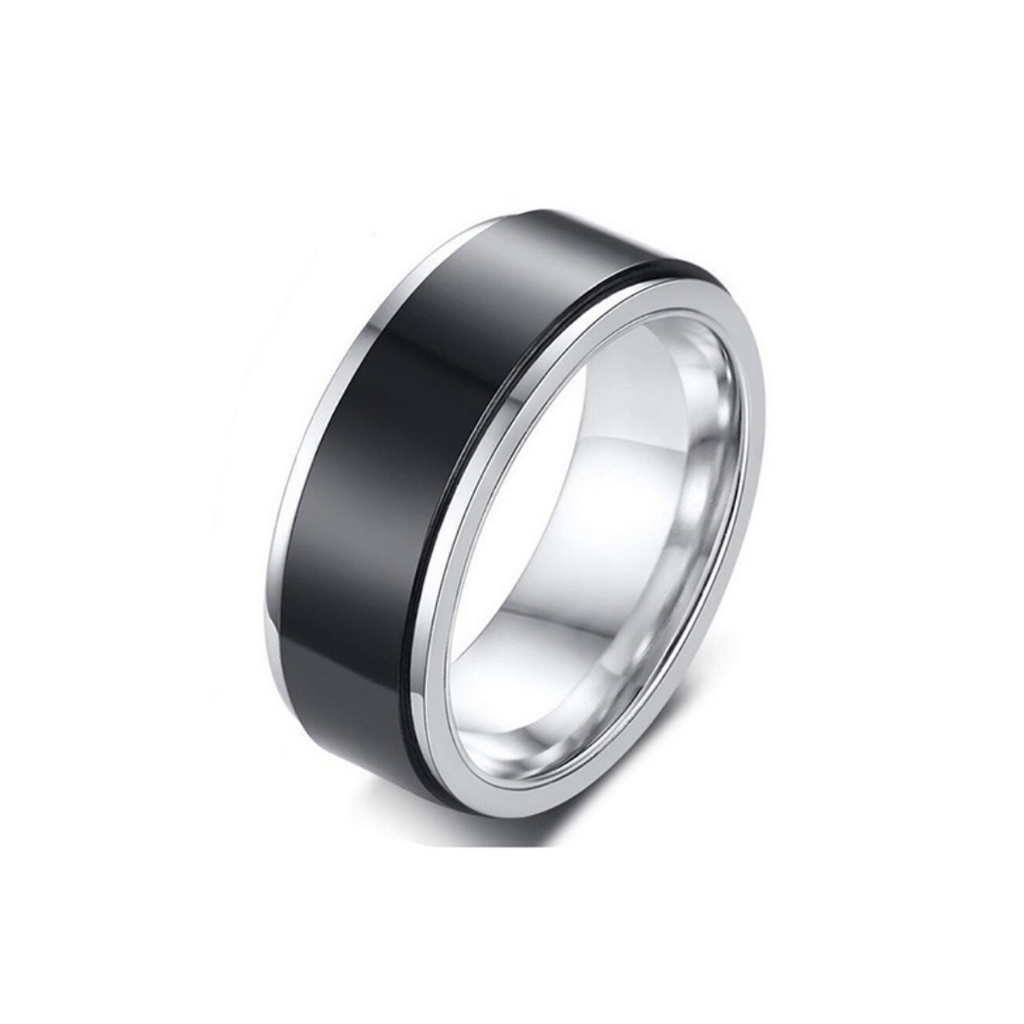 Black Rotation Ring Titanium Steel Ring - Size #13