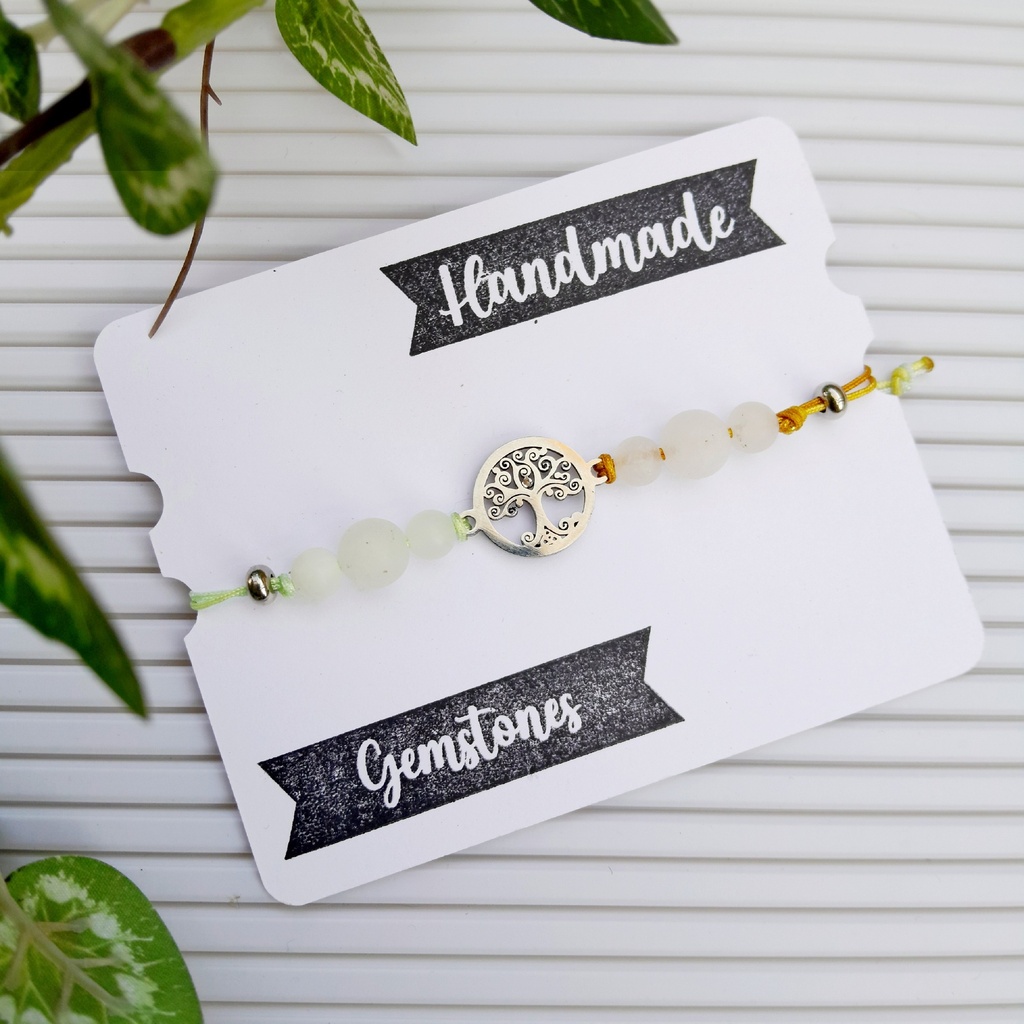 Macrame Slider bracelet made with Natural Stones