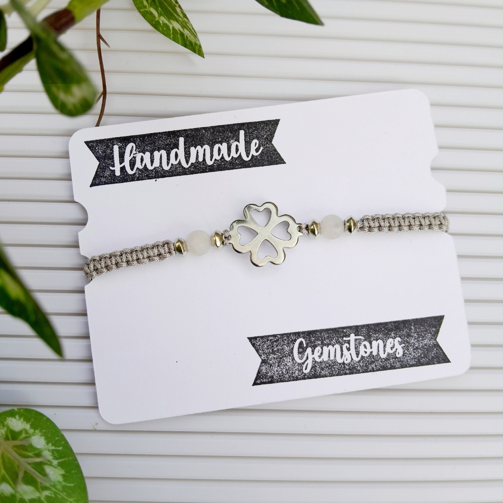 Macrame Slider bracelet made with Natural Stones