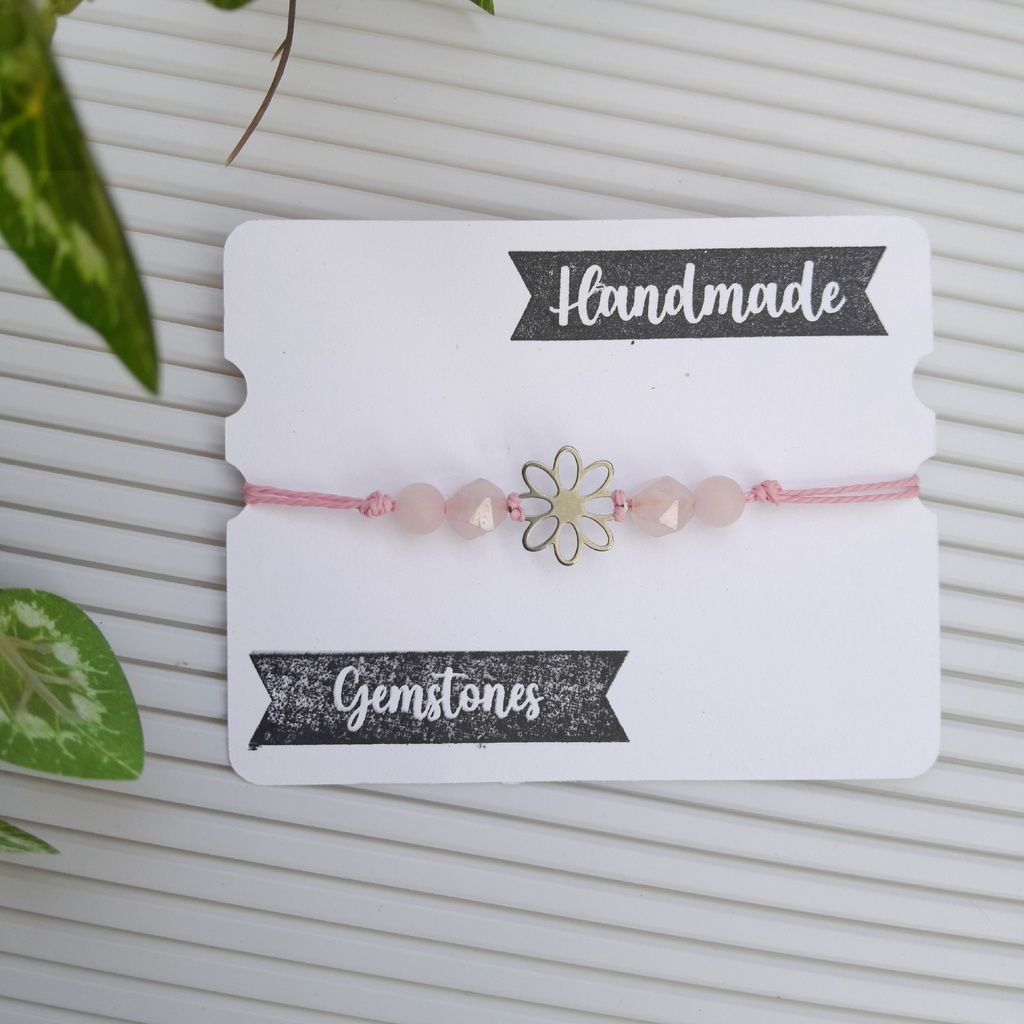 Macrame Slider bracelet made with Natural Stones