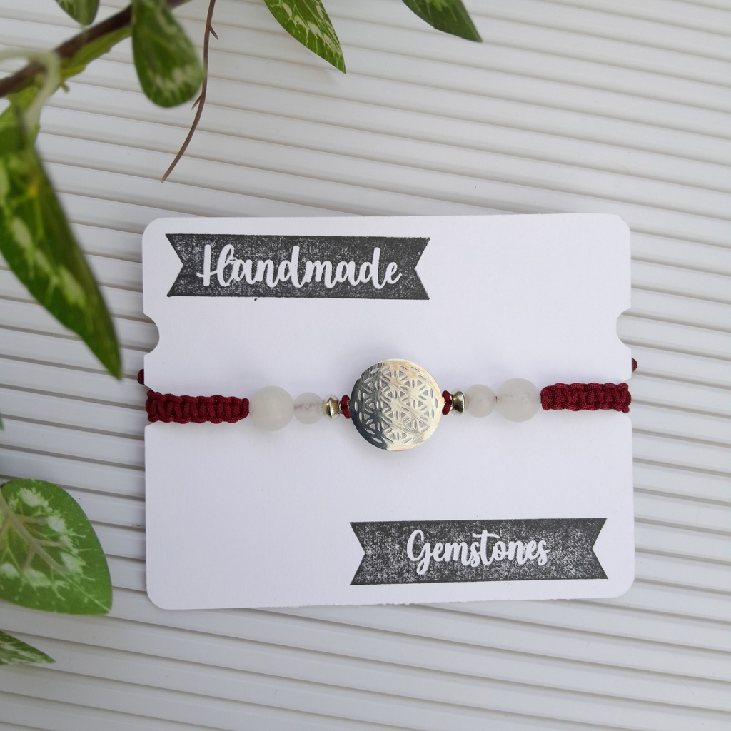 Macrame Slider bracelet made with Natural Stones 
