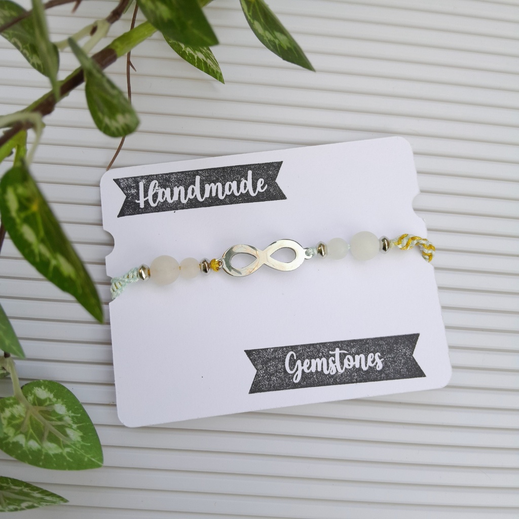 Macrame Slider bracelet made with Natural Stones 