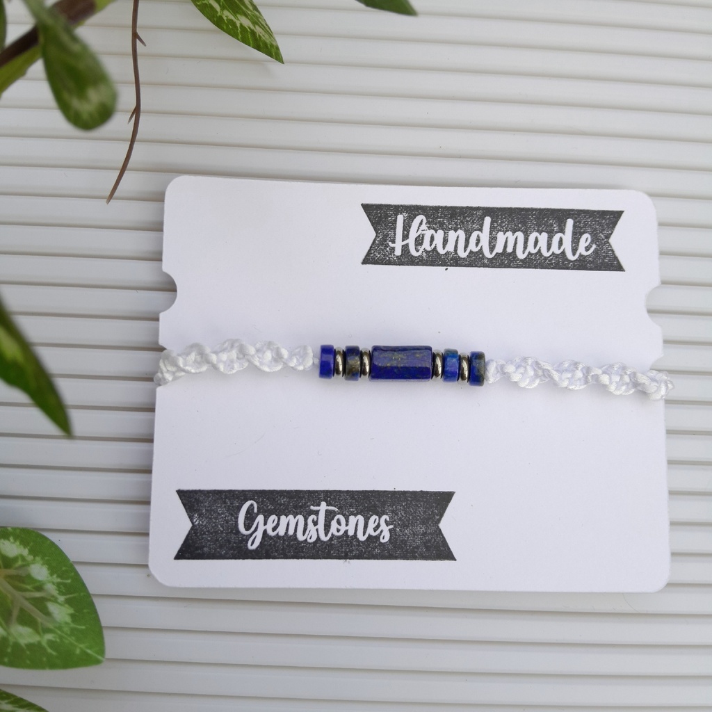 Macrame Slider bracelet made with Natural Stones 