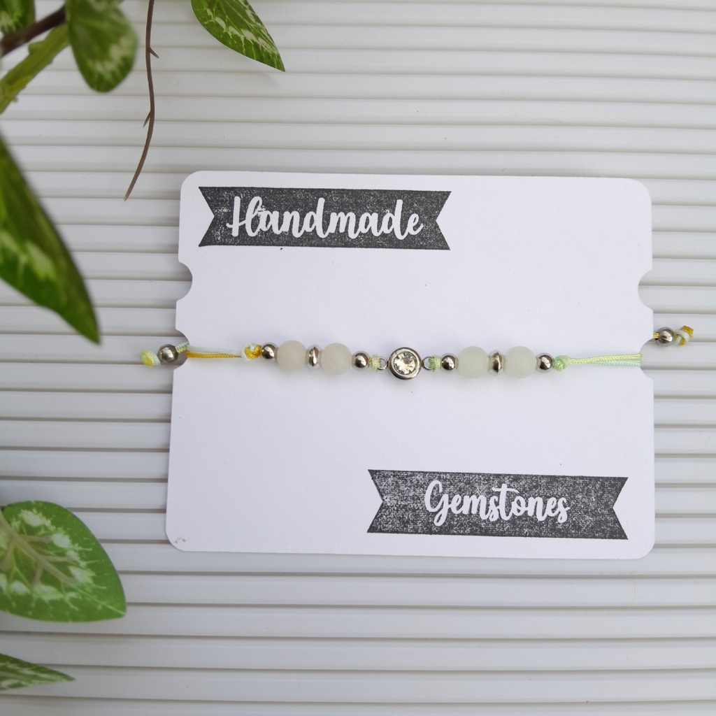 Macrame Slider bracelet made with Natural Stones 