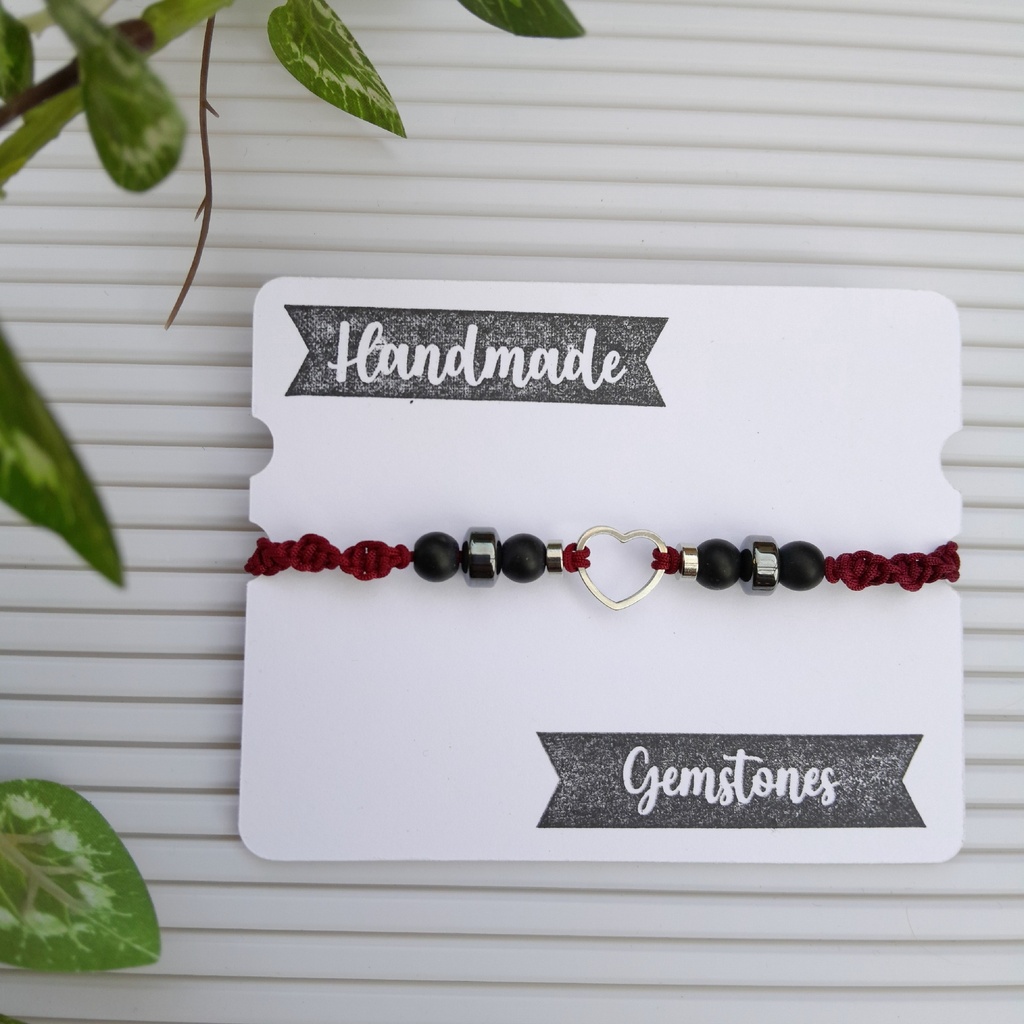 Macrame Slider bracelet made with Natural Stones 