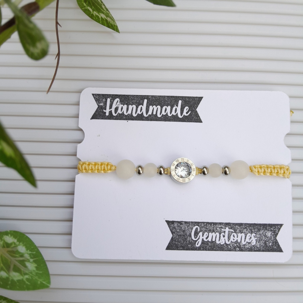 Macrame Slider bracelet made with Natural Stones