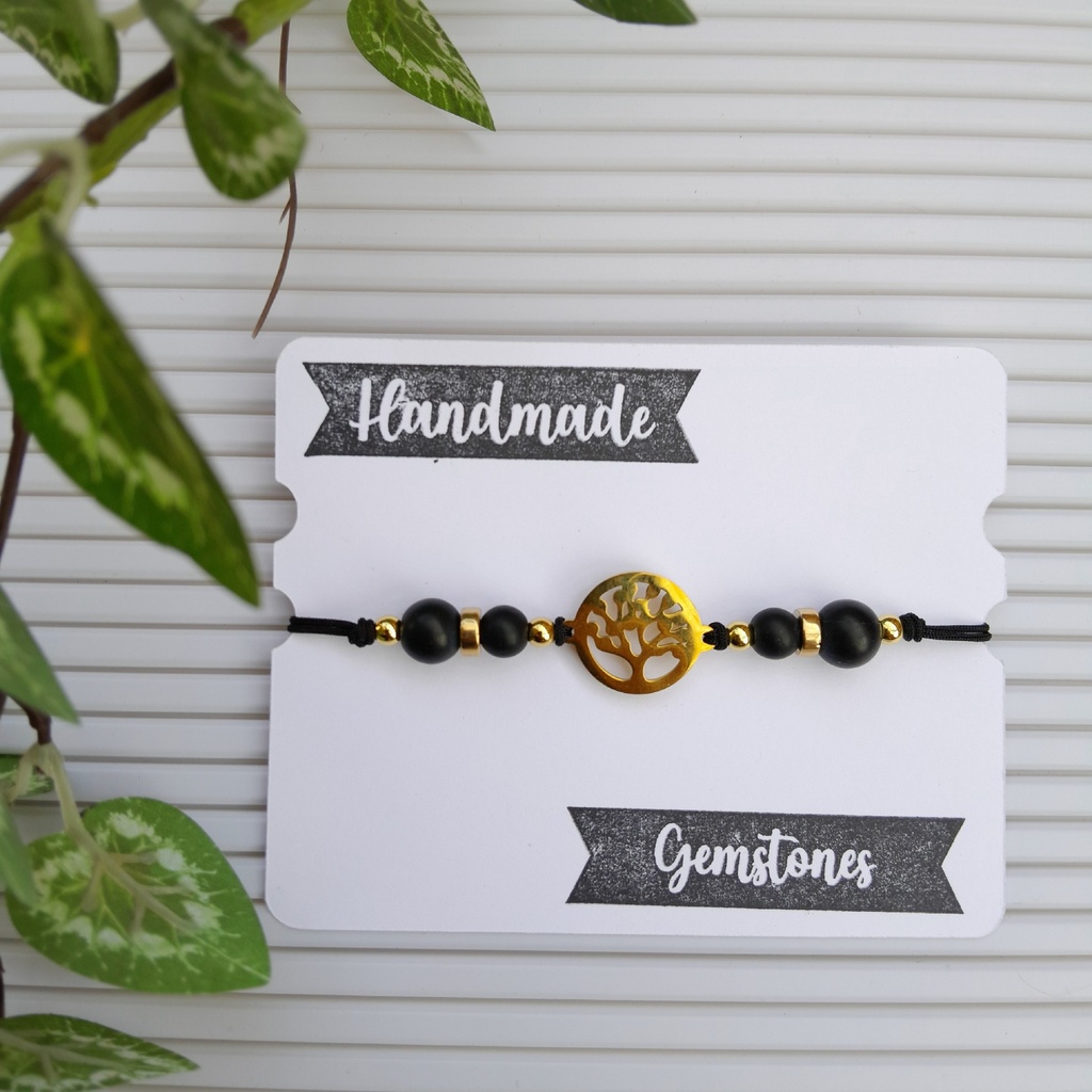 Macrame Slider bracelet made with Natural Stones 