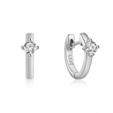 Sterling Silver Diamond Geometric Earrings