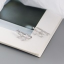 Sterling Silver Leaf Earrings with Cubic Zirconia Stones