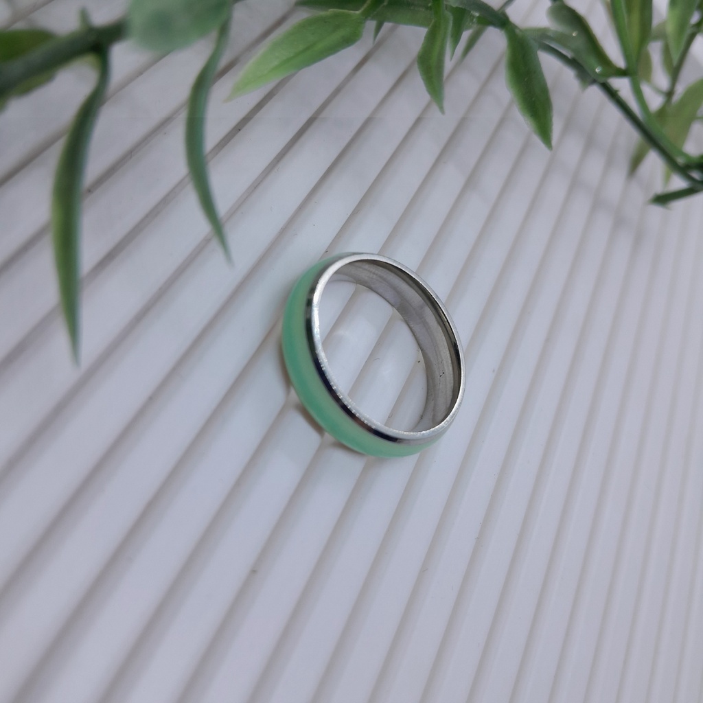 Stainless Steel Ring glow in the dark- size #9