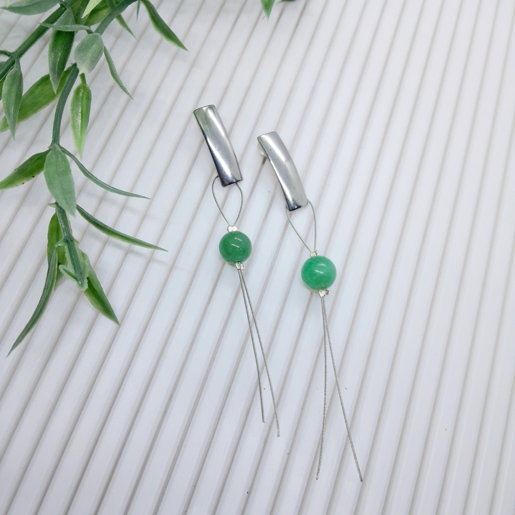 Green Aventurine Stainless Steel studs