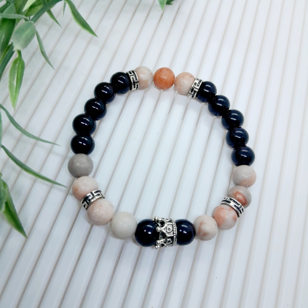 Stretch bracelet with natural stone beads