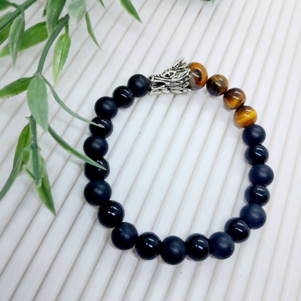 Stretch bracelet with natural stone beads