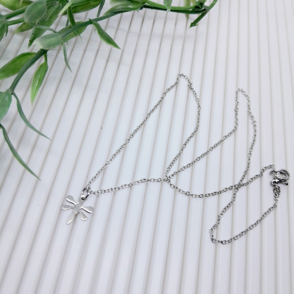 stainless steel necklace with firefly charm