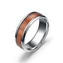 Stainless Steel Wood Grain Ring - Size #11
