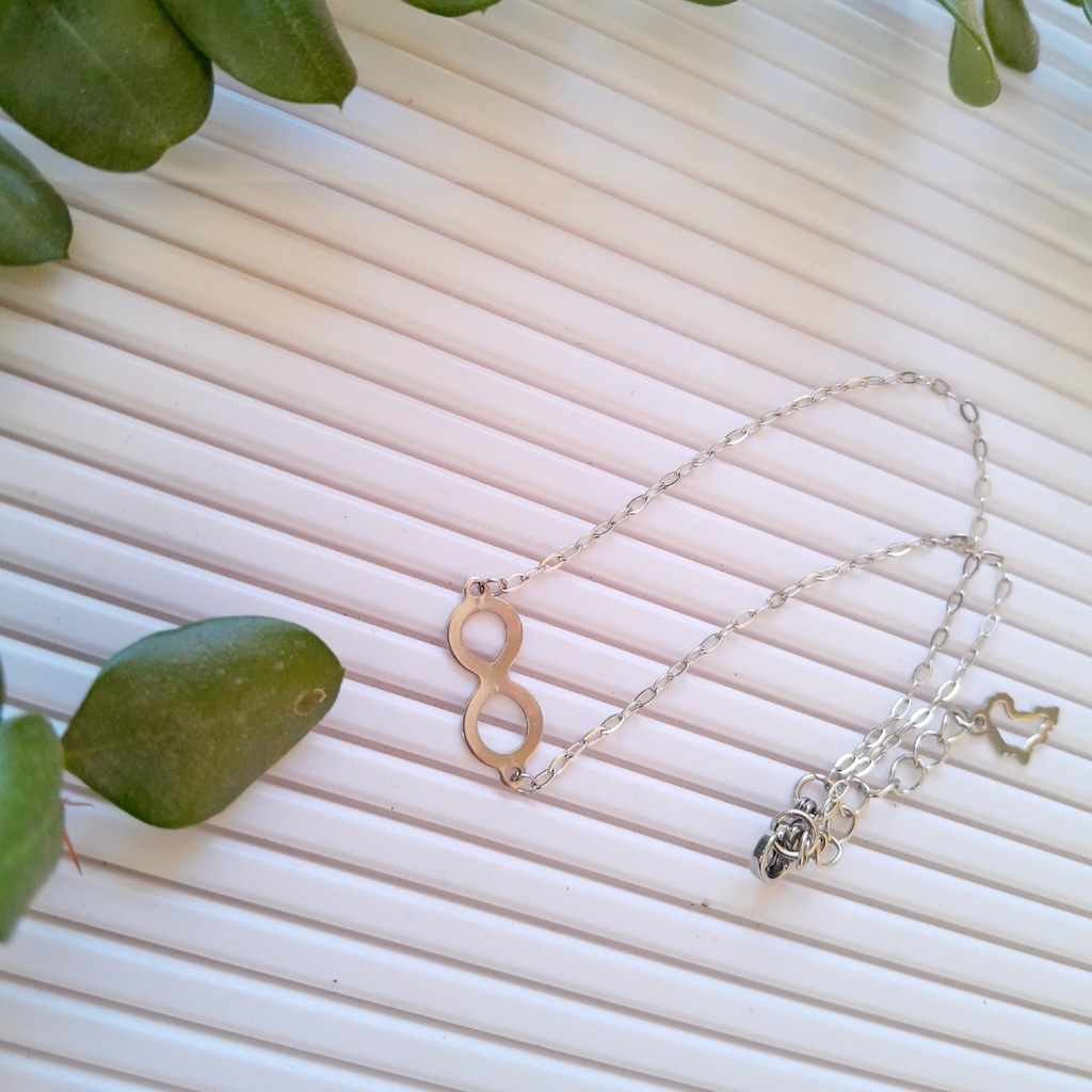 Stainless Steel ankle bracelet  with cubic zirconia charm