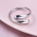 Stainless Steel Curved Geometric Open Ring