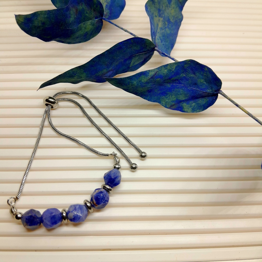 Natural Sodalite slider bracelet 