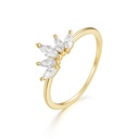 Gold Plated 925 Sterling Silver ring with cubic zirconia stones - Size #8