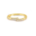 Gold plated 925 Sterling Silver with cubic zirconia stones. Geometric Ring - Size #7
