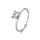 925 Sterling Silver Square Cubic Zirconia Ring -Size #7