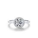 925 Sterling Silver Ring with Round Cubic Zirconia - Size #6