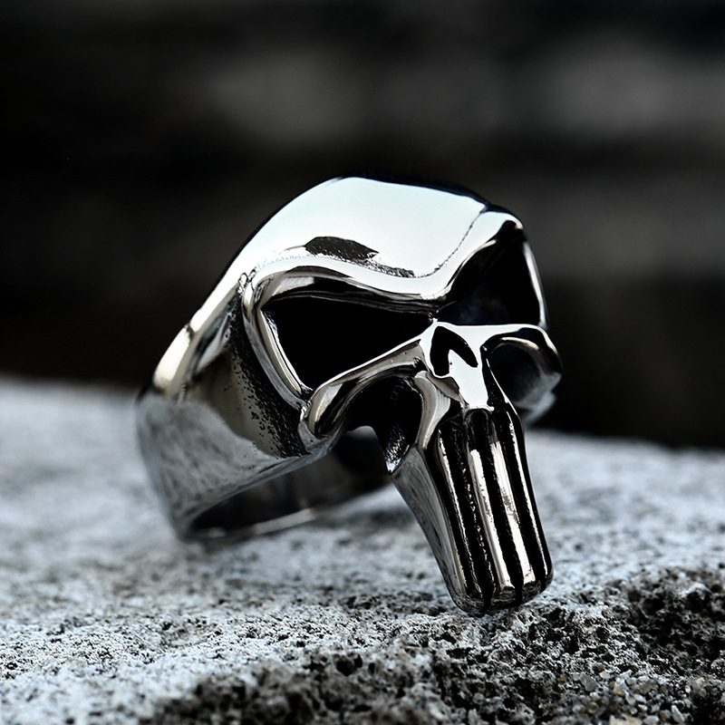 Solid Stainless Steel Skull Ring - Size #10