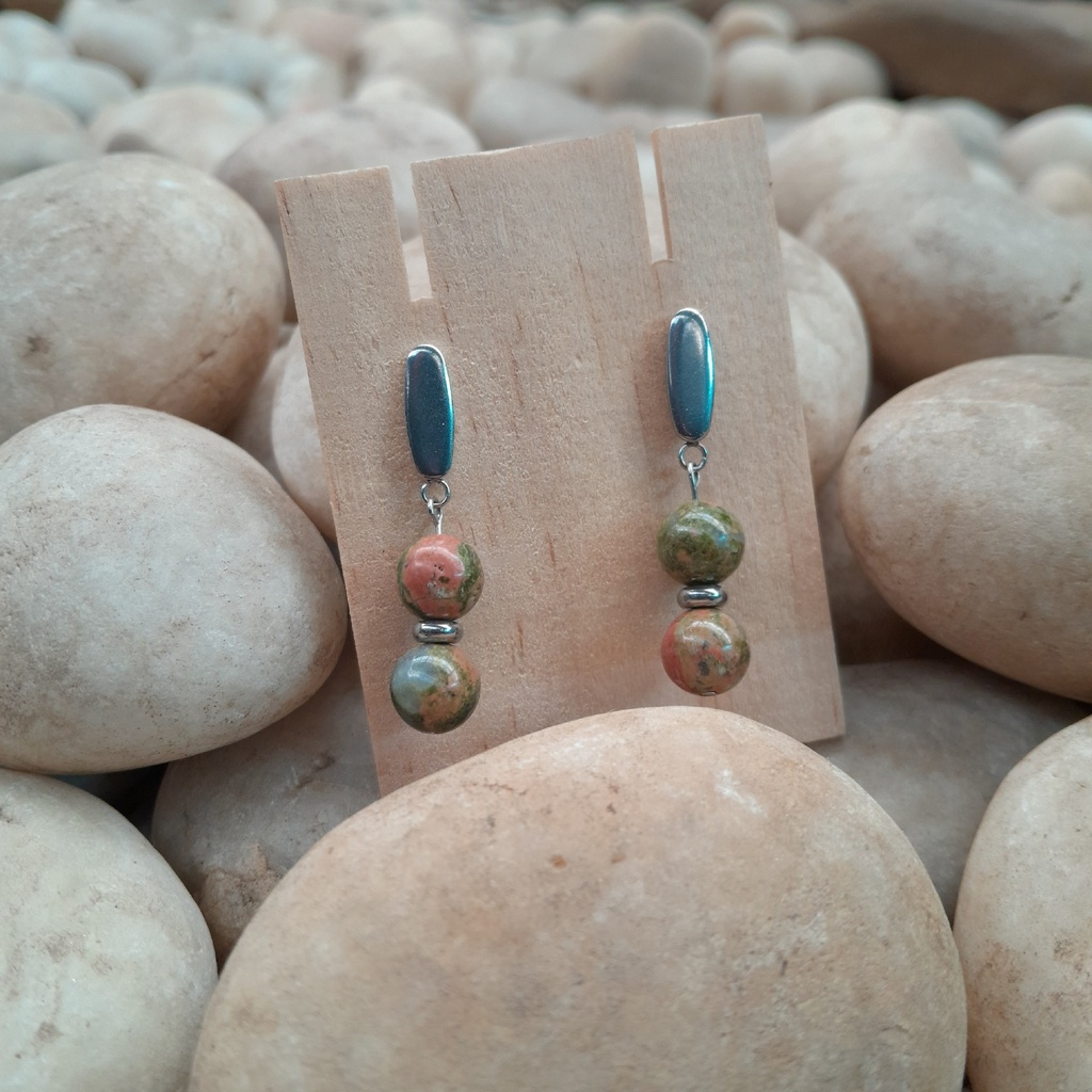 Unakite Gemstone earrings