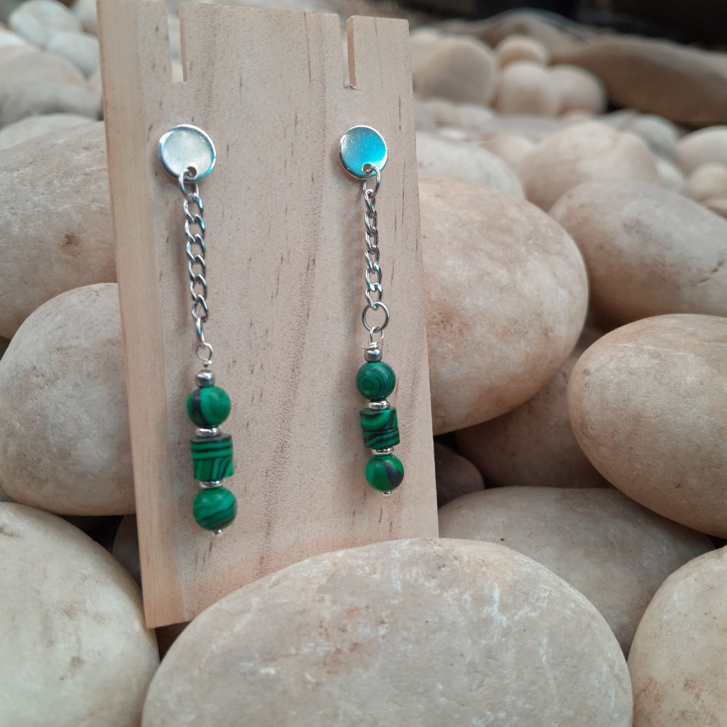 Malachite dangle earrings