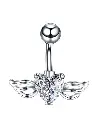 Titanium Steel Cubic Zirconia Love Wings Piercing Belly Button