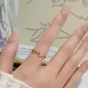 Real 18K Gold Plated  304 Stainless Steel Waterproof Non Tarnish Knot Ring - Size #9